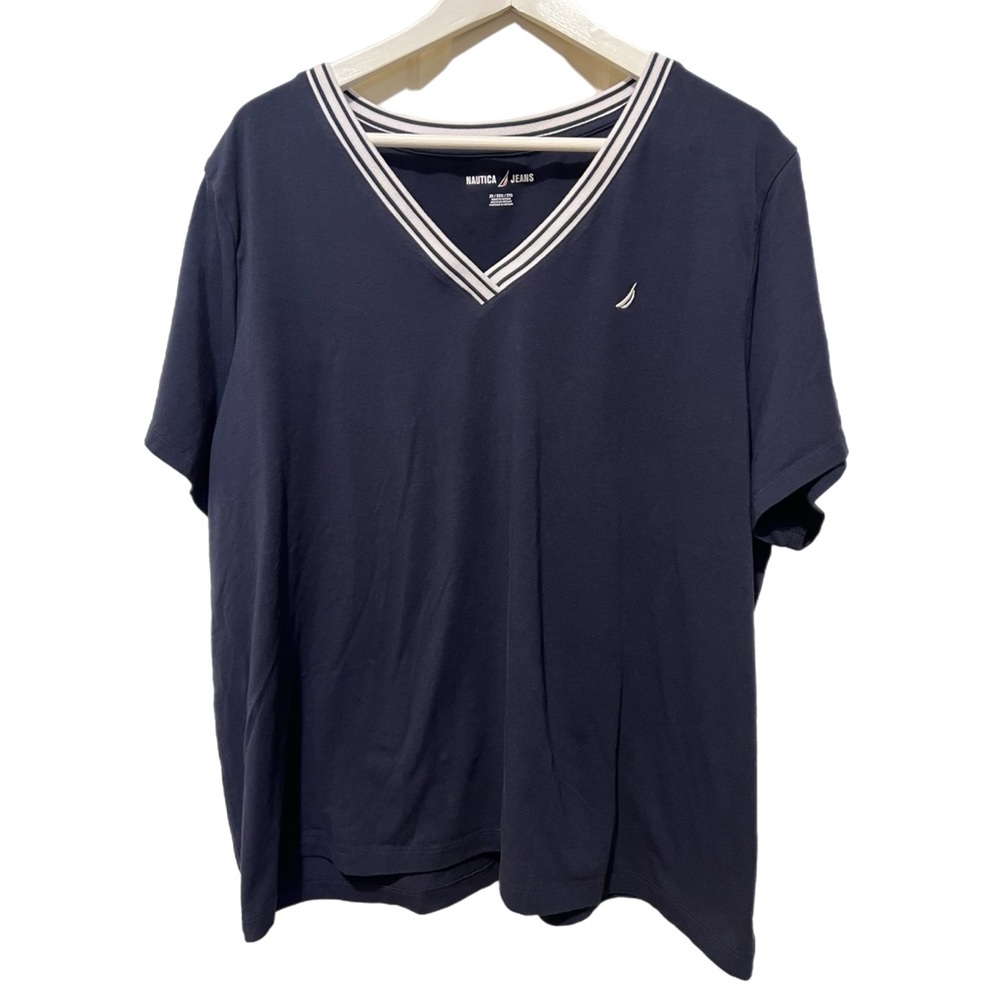 Nautica Navy V-Neck Tee